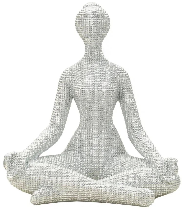 Donnina Yoga Silver CM 20,5X15,5X23 Elegante Decorazione