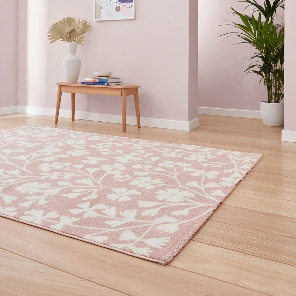 Tappeto in rosa chiaro 160x230 cm Grace Floral – Catherine Lansfield