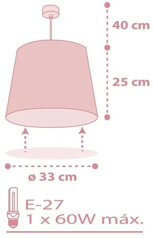Dalber 82212S - Lampadario per bambini STAR LIGHT 1xE27/60W/230V rosa