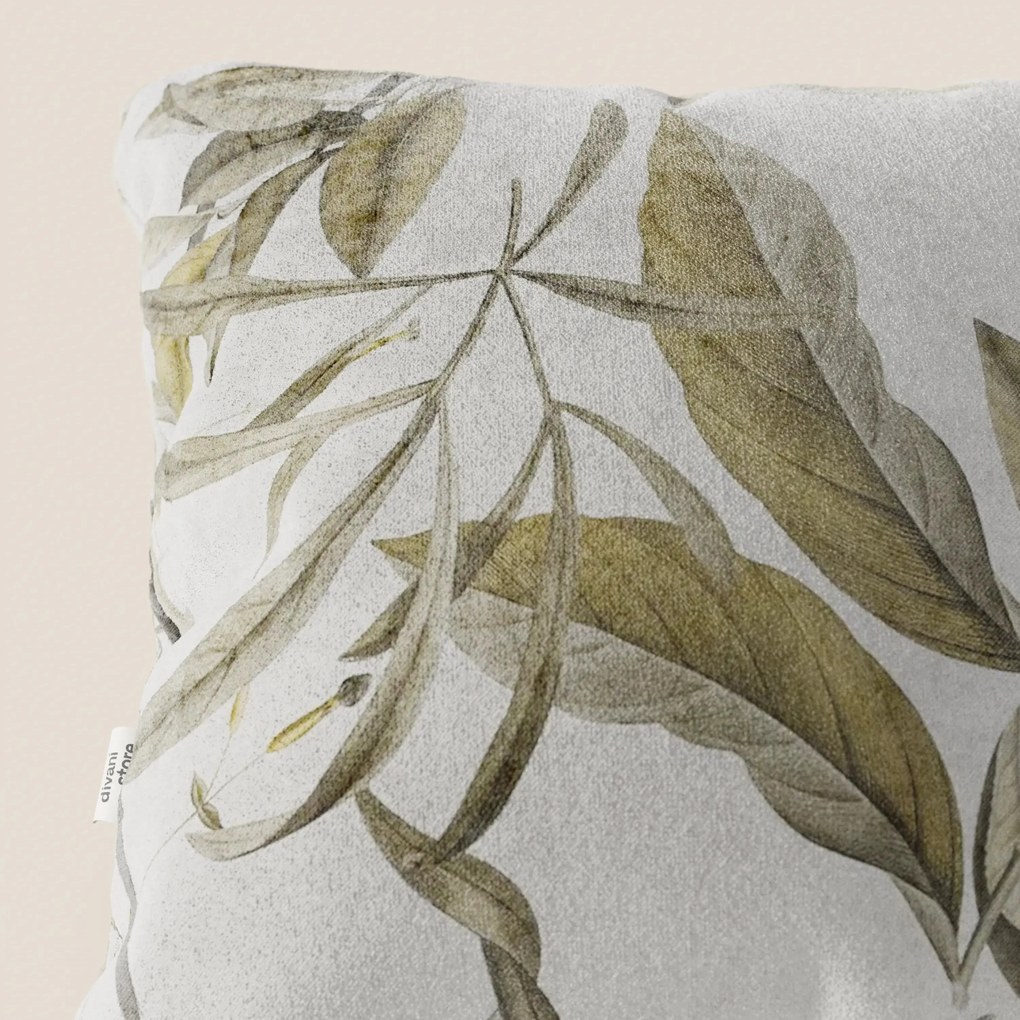 Lemon elegante collezione di cuscini a fantasia in velluto impermeabile panna