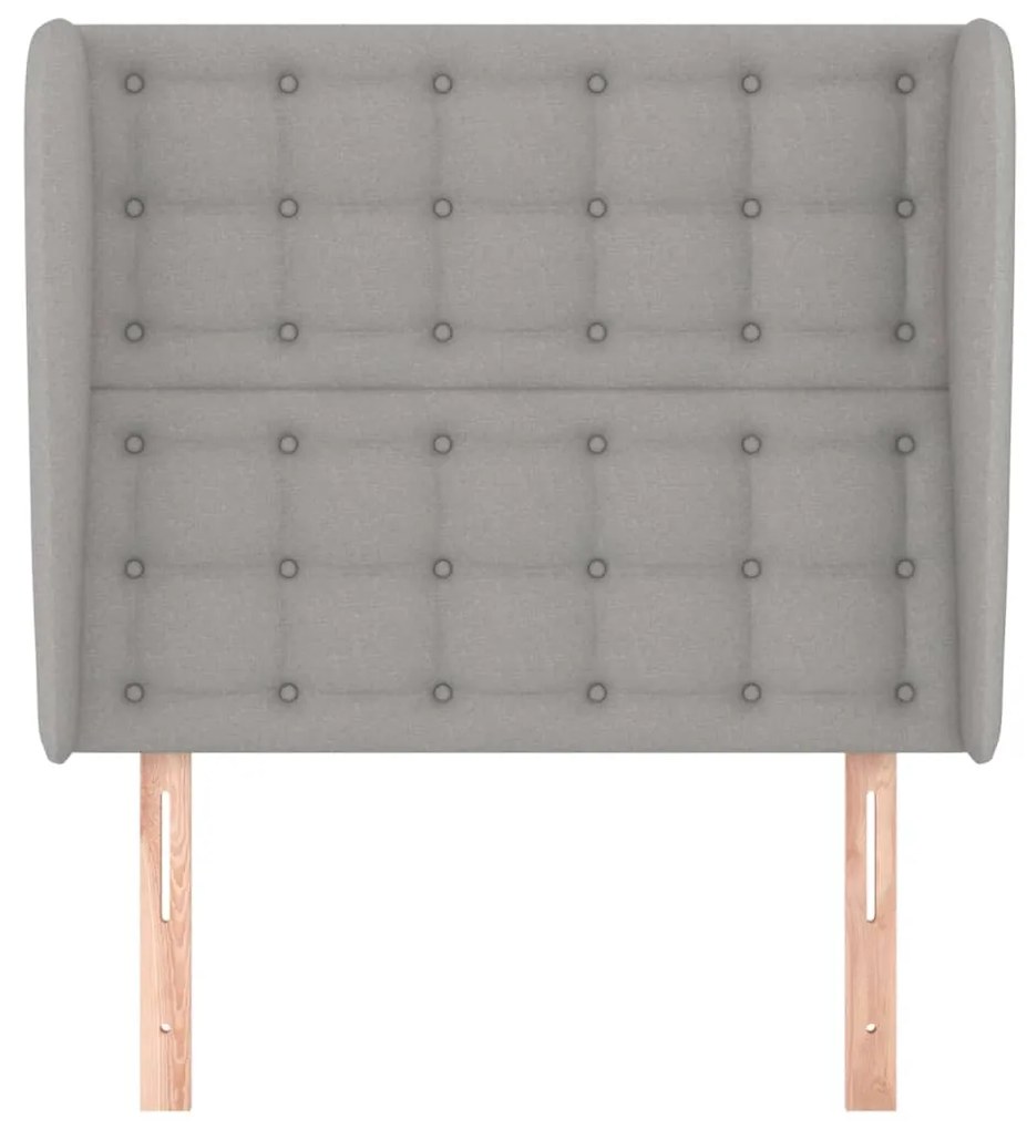 Testiera ad orecchio grigio chiaro 93x23x118/128 cm in tessuto