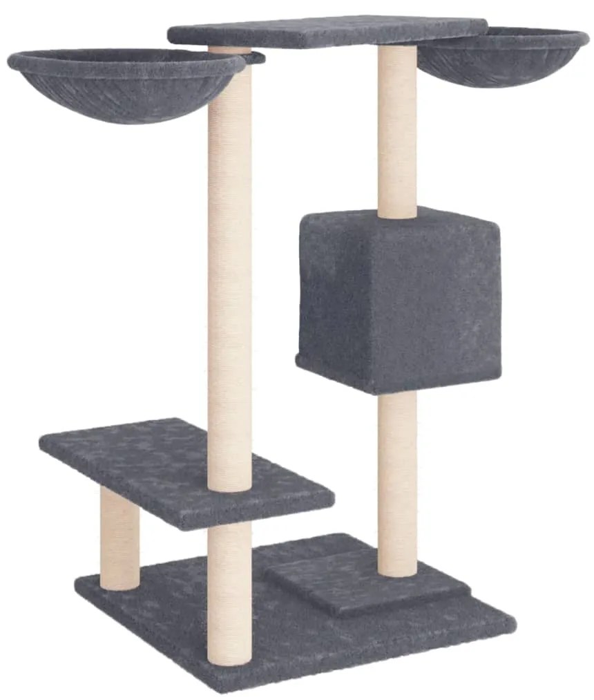 Albero per gatti con tiragraffi grigio scuro 82 cm