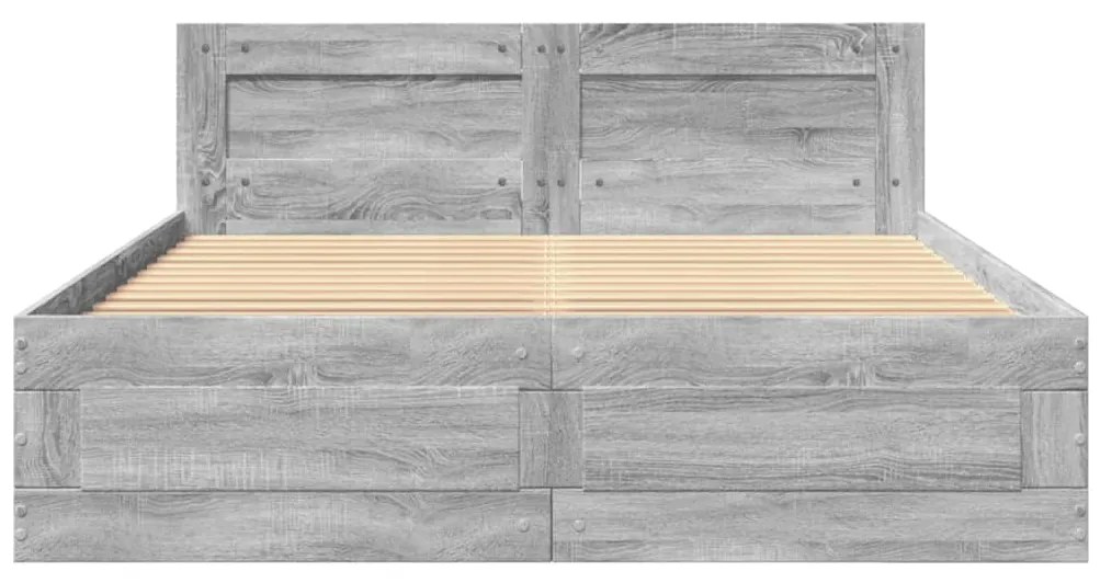 Giroletto testiera grigio sonoma 140x200 cm legno multistrato