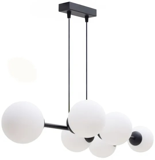 Lampadario a sospensione con filo FIRA 5xE27/60W/230V nero