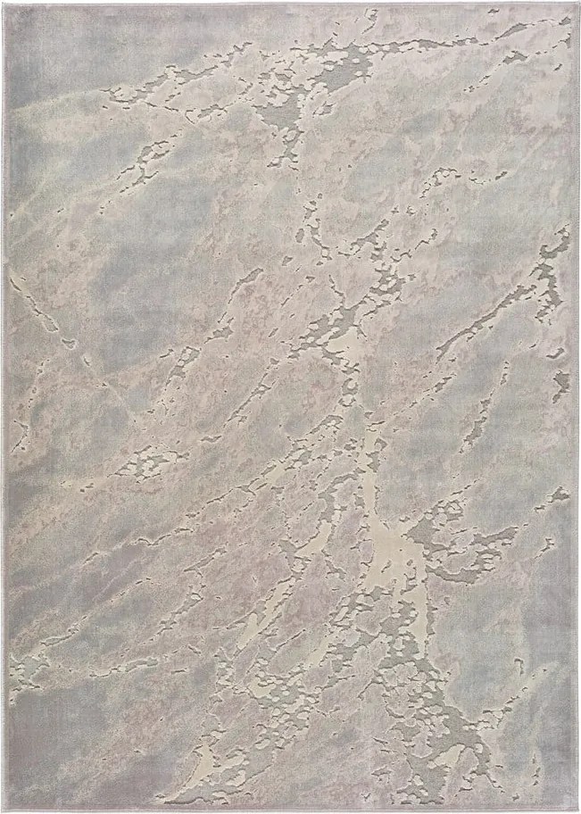 Tappeto in viscosa grigio e beige , 140 x 200 cm Margot Marble - Universal
