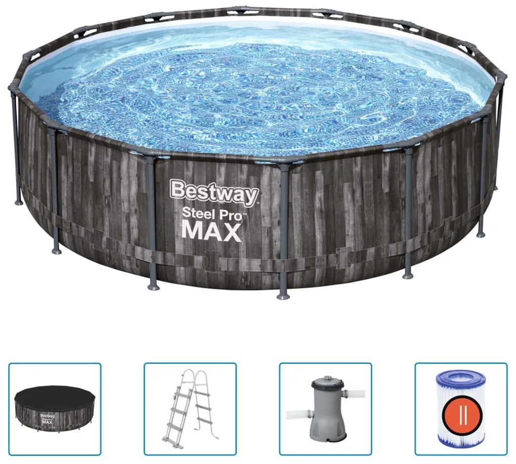 Set Piscina Steel Pro Max Rotonda 427x107 Cm /