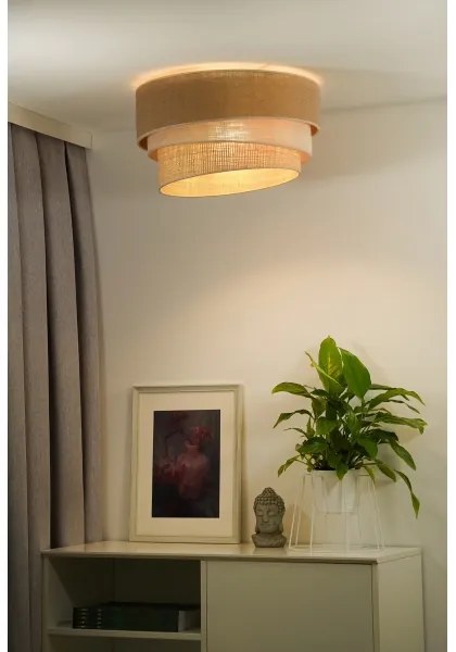 Duolla - Plafoniera YUTE TRIO 1xE27/15W/230V diametro 45 cm marrone/grigio/beige