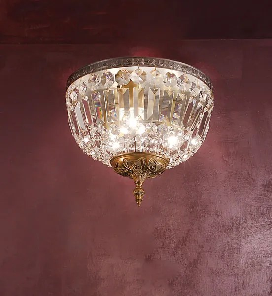 3-light ceiling lamp bronze and crystal - 540/PL30 - Luxury Crystal - Arredo Luce Cromo