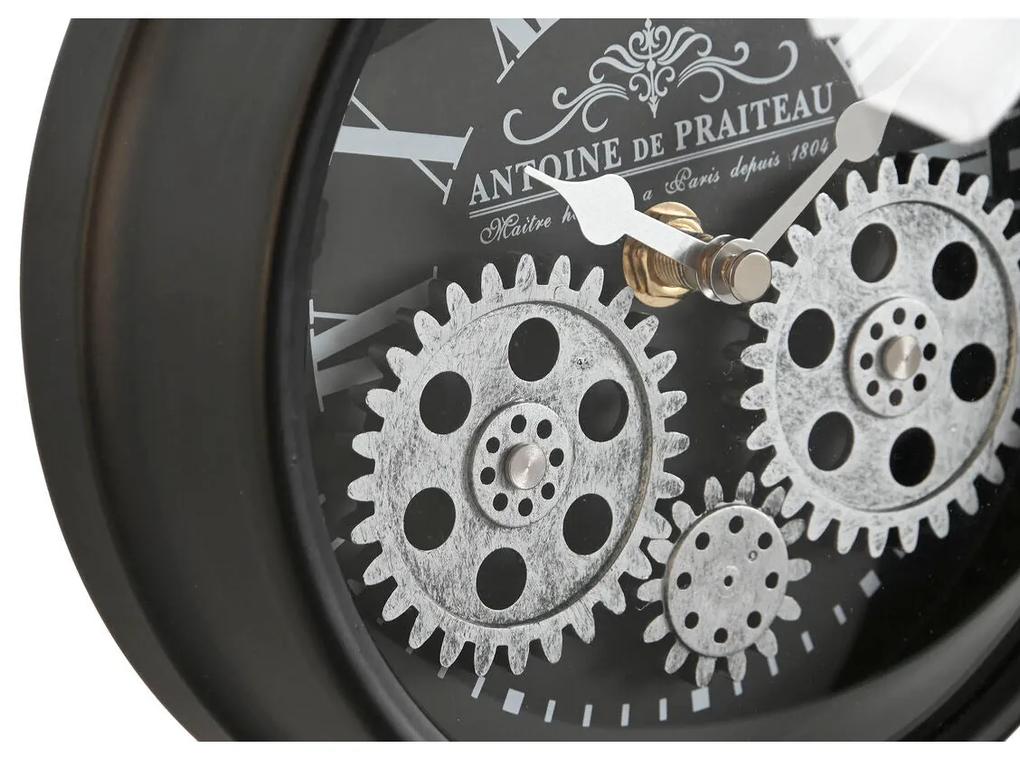 Orologio da Tavolo Home ESPRIT Nero Argentato Metallo Cristallo 16,5 x 11 x 21 cm