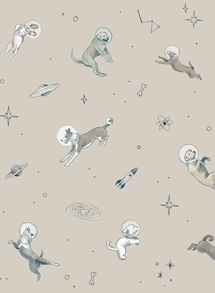 Coordonne Carta da parati panoramica Doggy Gravity - Cream