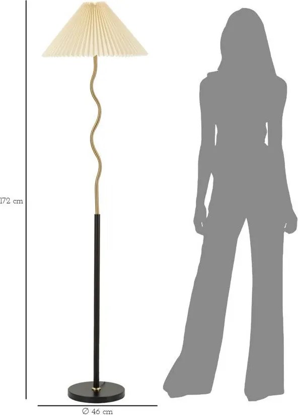 Lampada da terra nera/dorata (altezza totale 172 cm) Closy – Mauro Ferretti