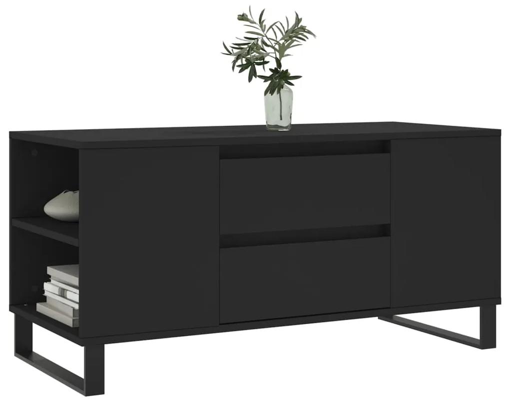Tavolino da salotto nero 102x44,5x50 cm in legno multistrato