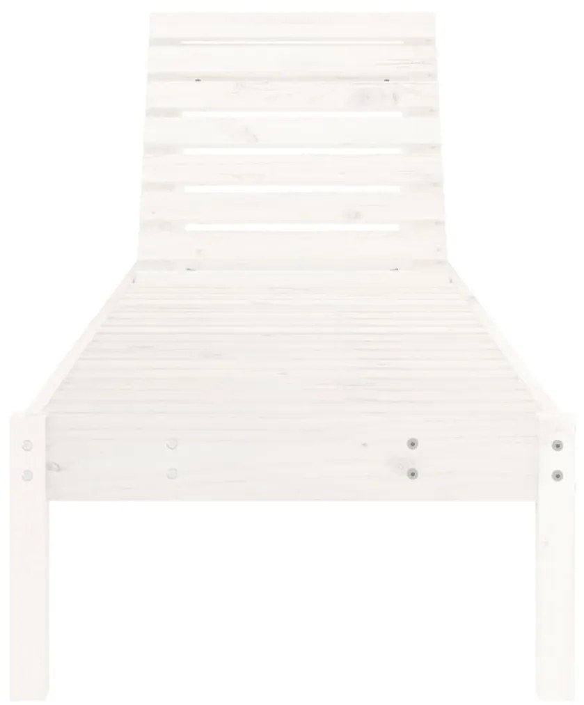 Lettini prendisole 2pz bianchi 199,5x60x74 cm massello di pino