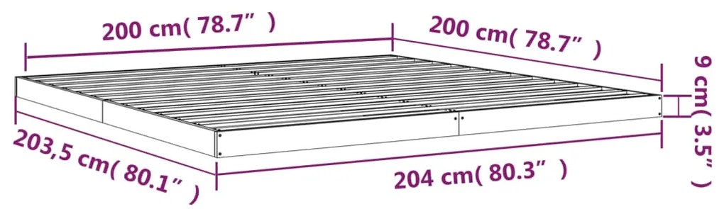 Giroletto Bianco 200x200 cm in Legno Massello di Pino