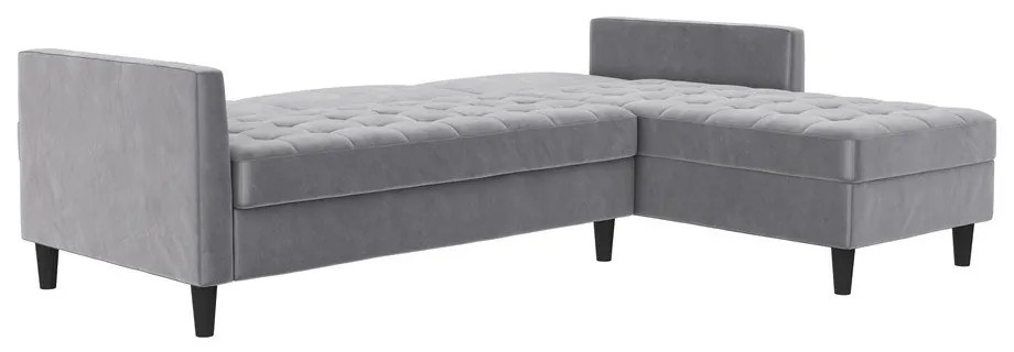 Divano angolare grigio chiaro in velluto Presley - Støraa