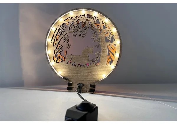 Li-Go 23568/DUB2 - Lampada decorativa da tavolo dimmerabile a LED/12W/230V 20x22 cm rovere