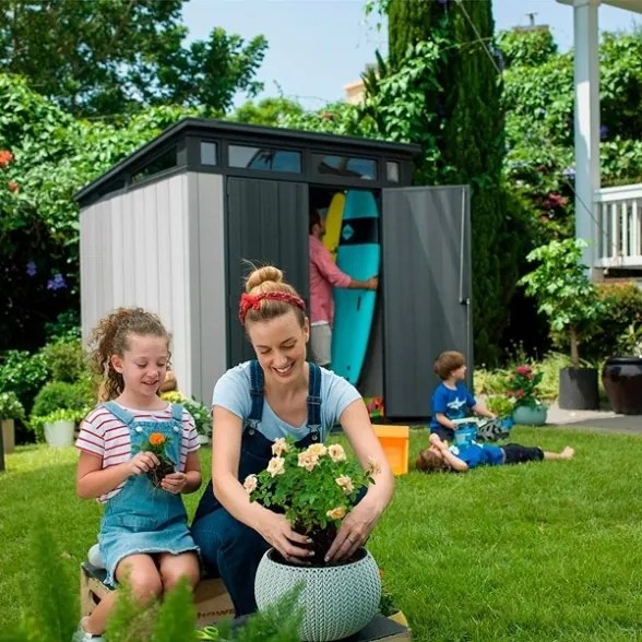 Casetta Da Giardino In Resina 214x218x226H Cm Artisan 7x7 Grigio Keter