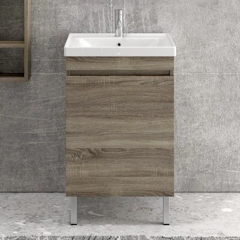 Mobile bagno 55cm a terra con lavabo incasso SV-55T - KAMALU