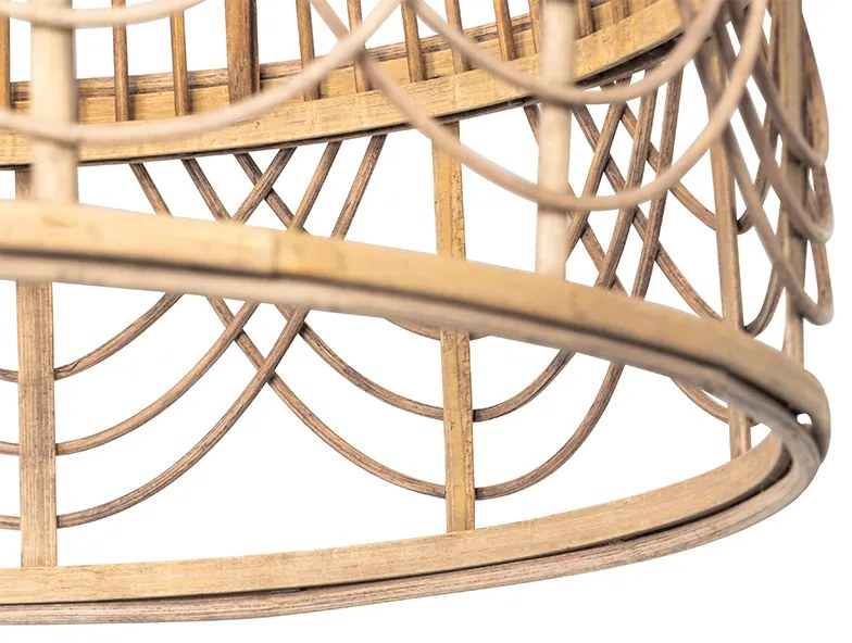 Lampada a sospensione orientale in rattan 49 cm - Michelle