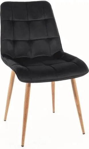 Sedia Chic D in velluto nero/rovere Blu19
