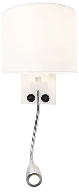 Lampada da parete moderna bianca con paralume bianco - Brescia