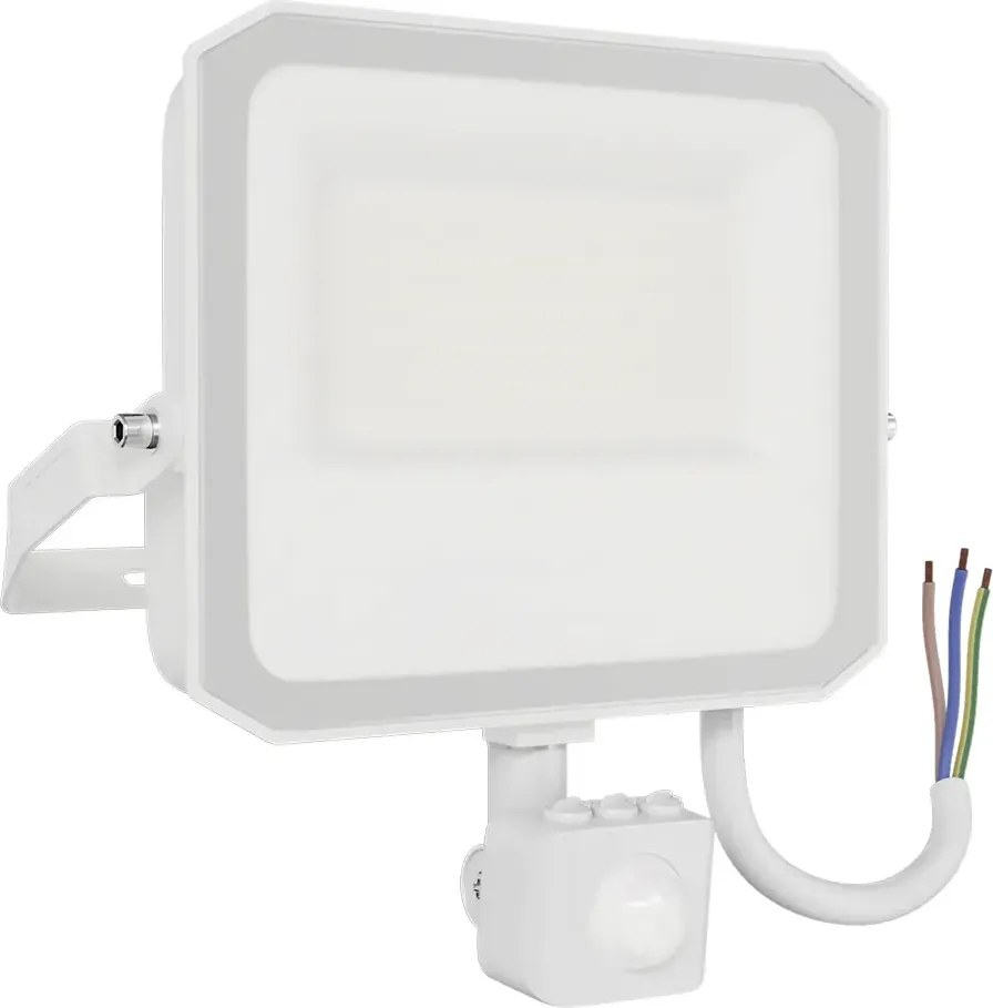 Faro LED 50W IP65 Bianco con Sensore di Movimento e OSRAM chip LED Colore Bianco Caldo 3.000K