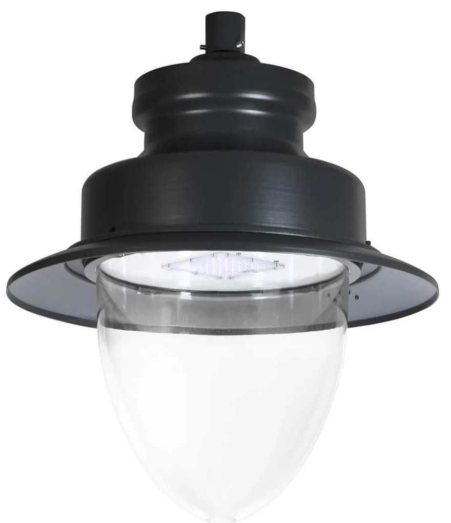 Lampione Stradale 40W LED Lumileds 120lm/w No Flickering Nero Copertura Inclusa Colore Bianco Caldo 2.700K