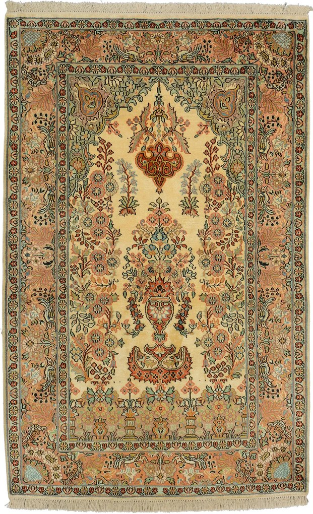 Cashmere Silk Tappeto orientale 100 x 150 Beige (Indian) Annodato A Mano