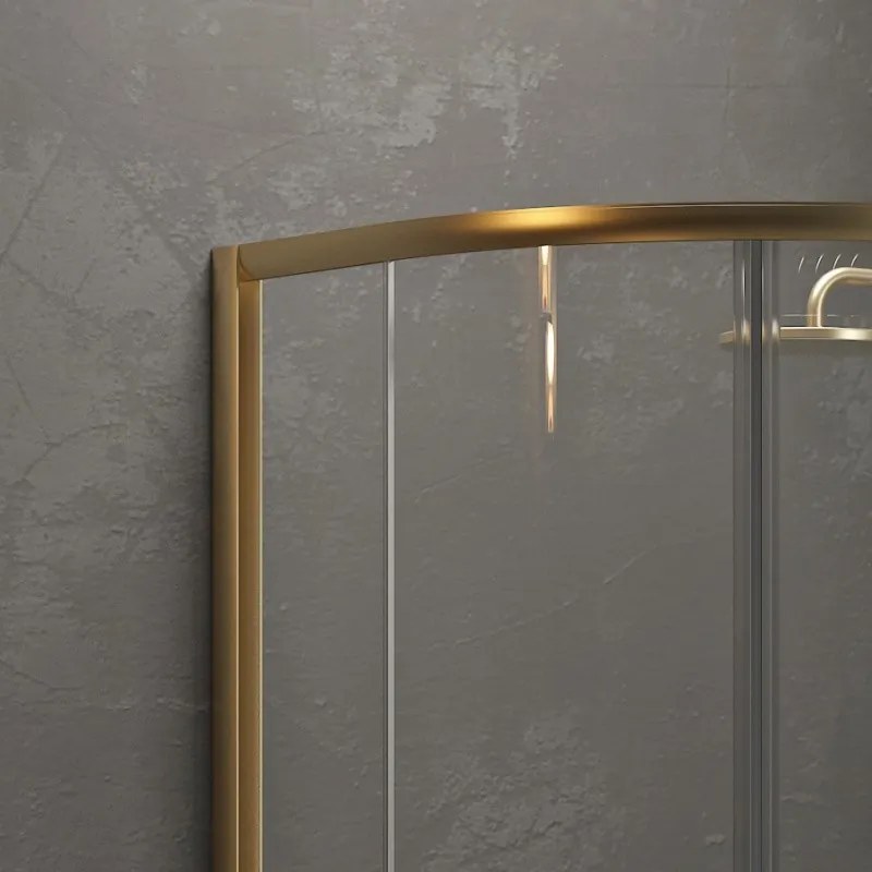 Box doccia semicircolare 90x90 finitura oro opaca KE-2000R - KAMALU
