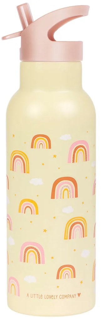 A Little Lovely Company - borraccia in acciaio inox, 500 ml - arcobaleno