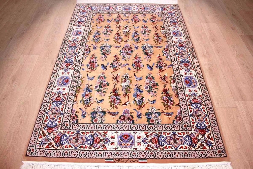 Isfahan Tappeto 220 x 140 (Iran) Annodato A Mano