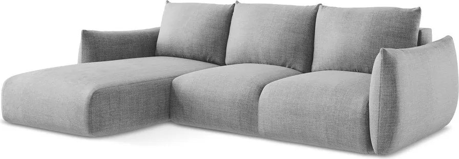 Divano angolare grigio chiaro allungabile (con penisola a sinistra/con chaise lounge) Leila – Makamii