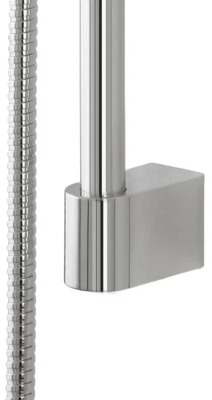 Saliscendi doccia 70 cm regolabile con doccetta tonda in ABS cromato lucido Hidra