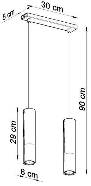 Sollux SL.0941 - Lampadario a sospensione con filo LOOPEZ 2xGU10/10W/230V nero/cromo