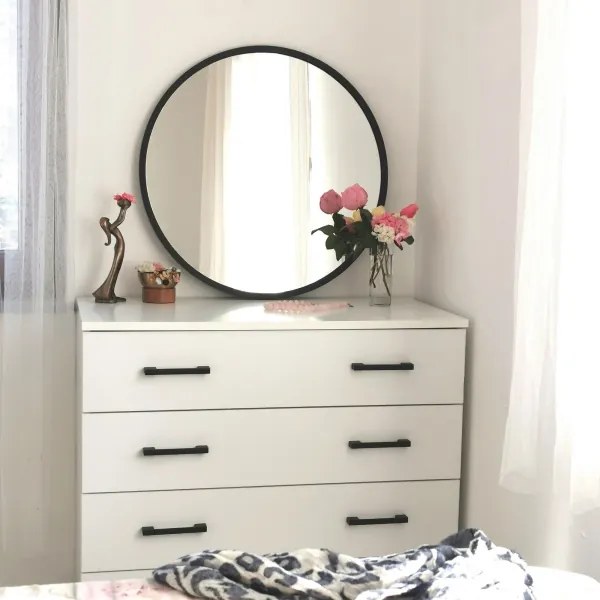 Specchio da parete SIYAH diametro 60 cm nero