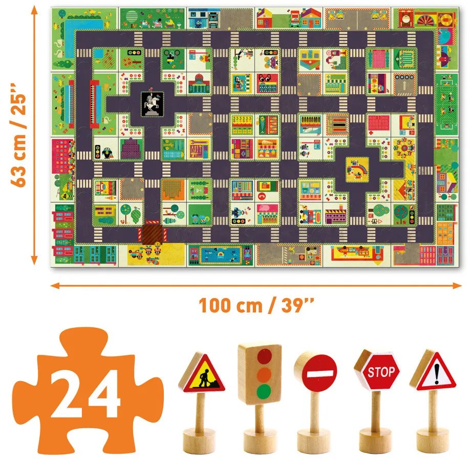 Puzzle - trasporto su strada - 24 pezzi