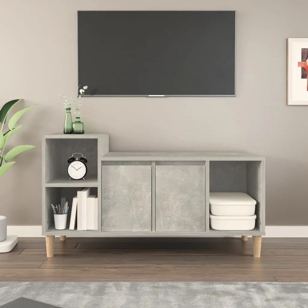 Mobile per tv grigio cemento 100x35x55 cm legno multistrato