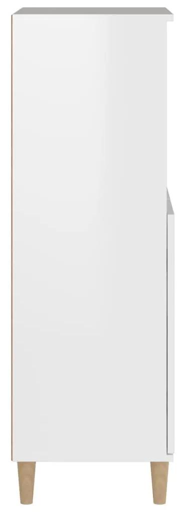 Credenza bianco lucido 60x36x110 cm in legno multistrato