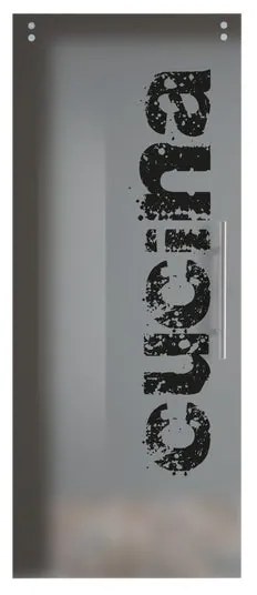 Anta per porta scorrevole Cucina in vetro nero L 96 x H 215 cm sp.10 mm sinistra