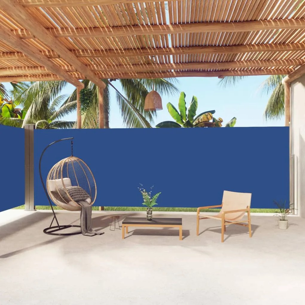 Tenda Da Sole Laterale Retrattile Blu 200x1000 Cm /