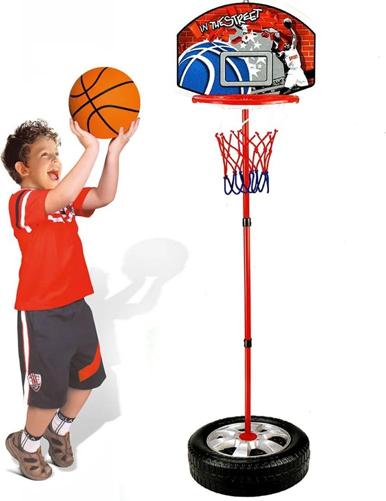 Basket Canestro Piantana Per Bambini Altezza Regolabile Fino 120cm Con Pallone...