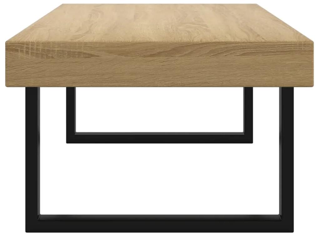 Tavolino salotto marrone chiaro e nero 120x60x40 cm mdf e ferro