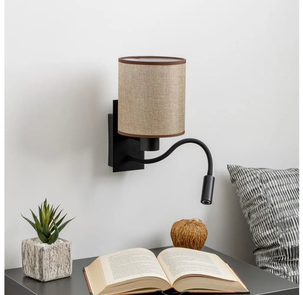 Brilagi - Applique a LED NUBILA 1xE27/25W/230V + LED/3W nero/marrone