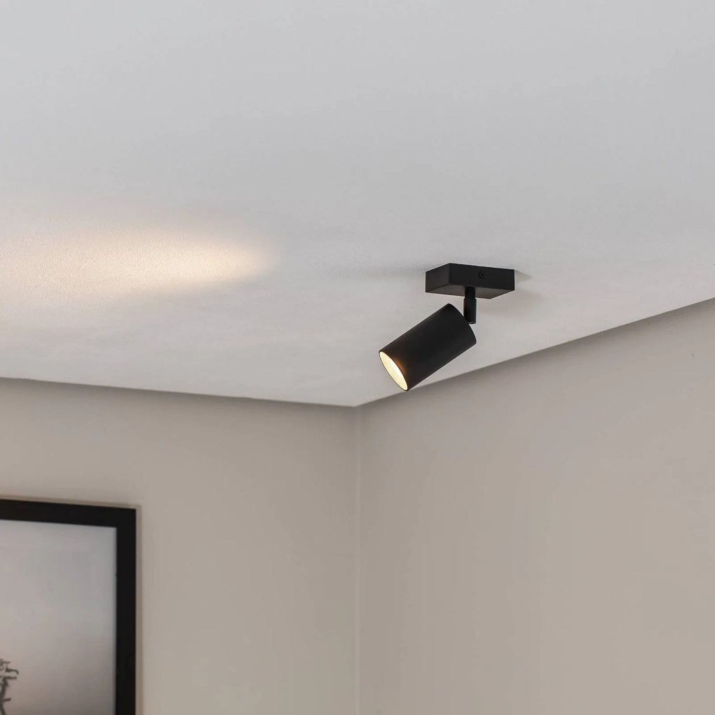 Argon Faretto da soffitto Sado nero acciaio regolabile a 1 luce angolare