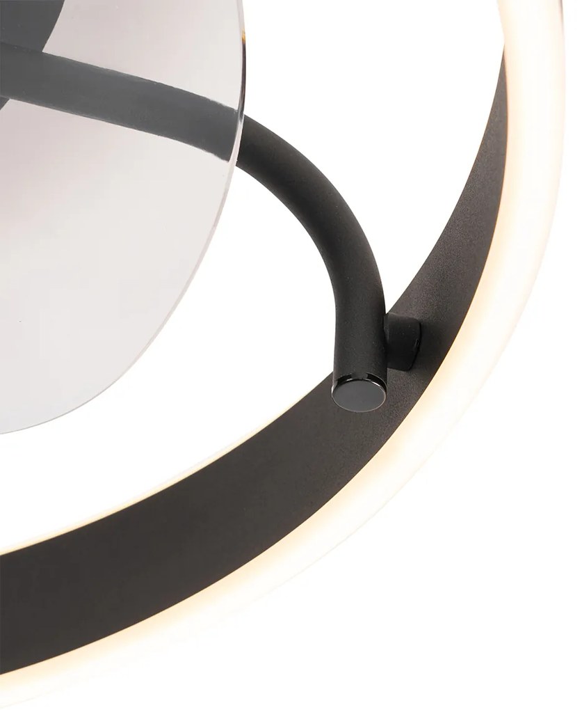 Ventilatore da soffitto nero 50 cm con LED dimmerabile con telecomando - Maddy