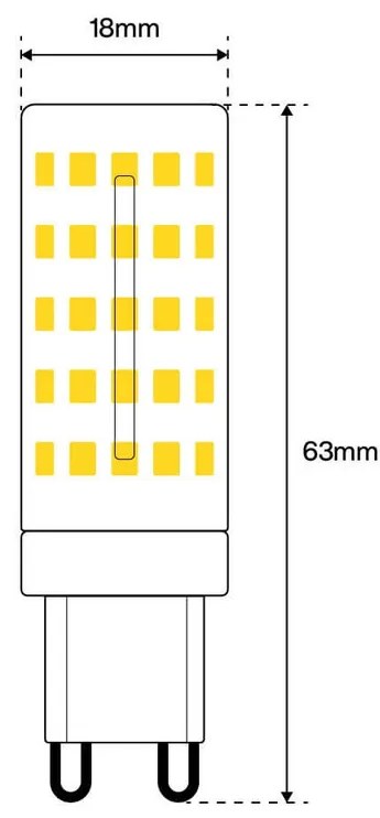 Lampada LED G9 8W Ceramic 100lm/W  - Premium Colore Bianco Caldo 2.700K