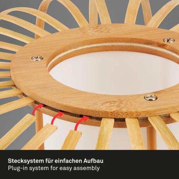 Briloner 1759011 - Lampada da terra 1xE27/10W/230V bambù/nera