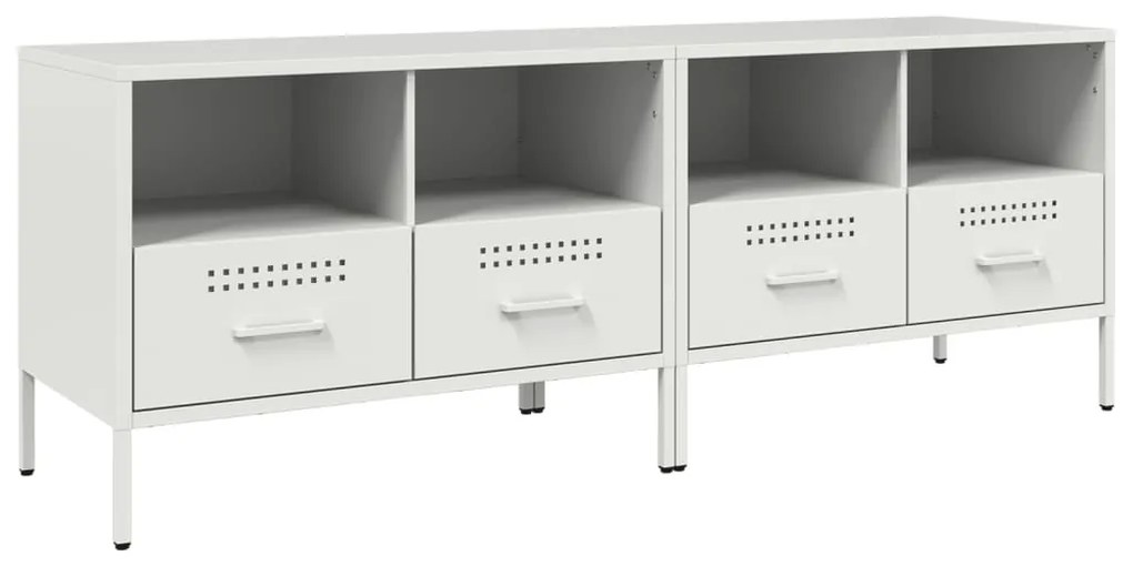 Mobili tv 2 pz bianchi 68x39x50,5 cm acciaio laminato a freddo