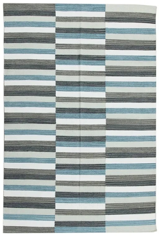 Tappeto Playfull geometrico in cotone blu, L 200 x L 140 cm