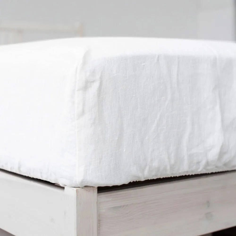 Lenzuolo bianco in lino con angoli 140x200 cm - Linen Tales